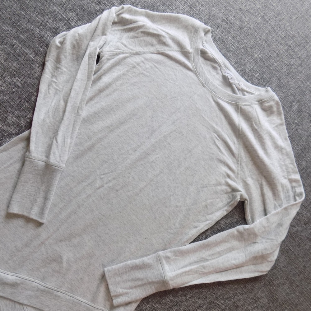Athleta Tunic Top Women SP Gray Good Crossover Hem Thumbhole Raglan Sleeve